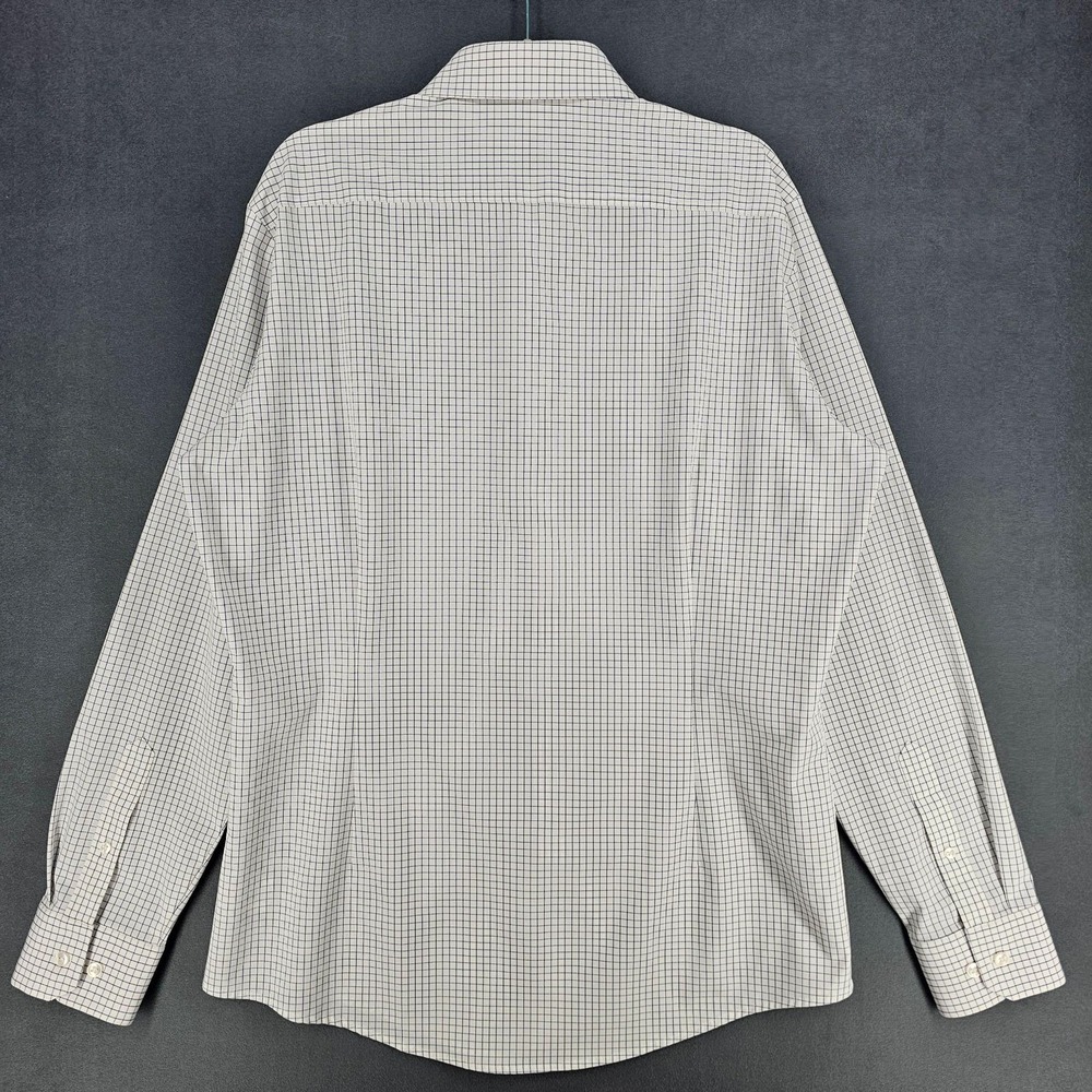 Mizzen+Main Leeward Shirt Mens XL White Check Trim Fit Non Iron Stretch - Picture 6 of 9
